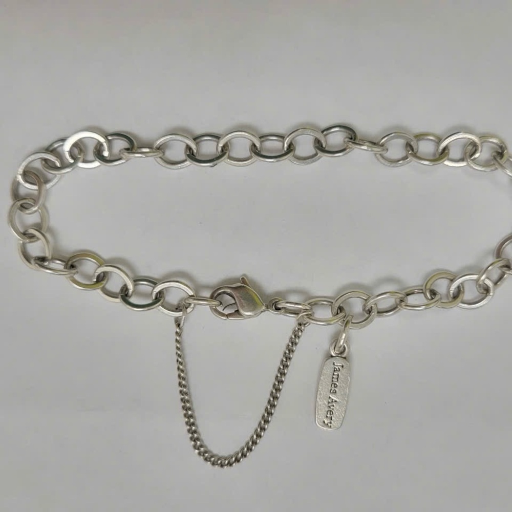 James Avery Forged Sterling Silver Link Charm Bracelet